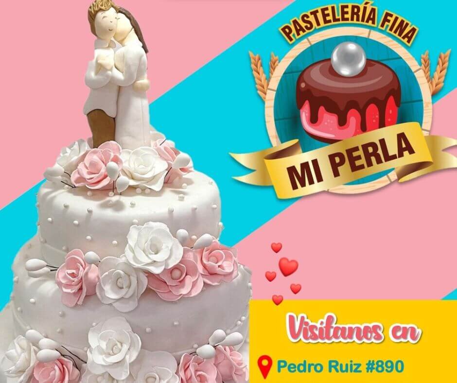 Torta de Matrimonio Elegante de pasteleria mi perla